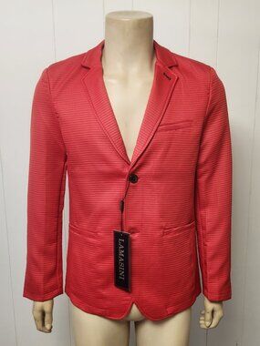 red sport coat M men's Lamasini bold texture NWT